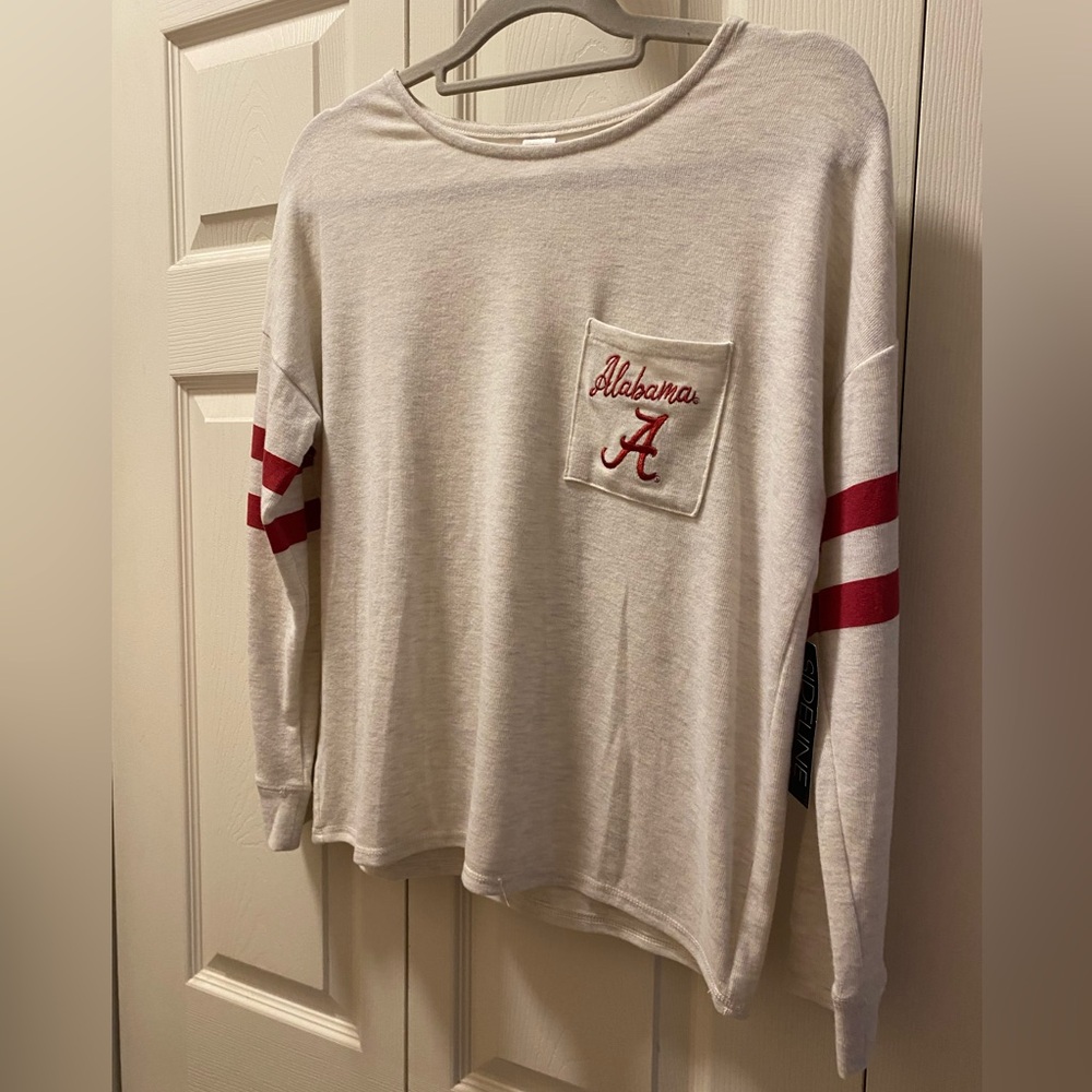 Alabama Women's Cream Long Sleeve Shirt with Red Accents